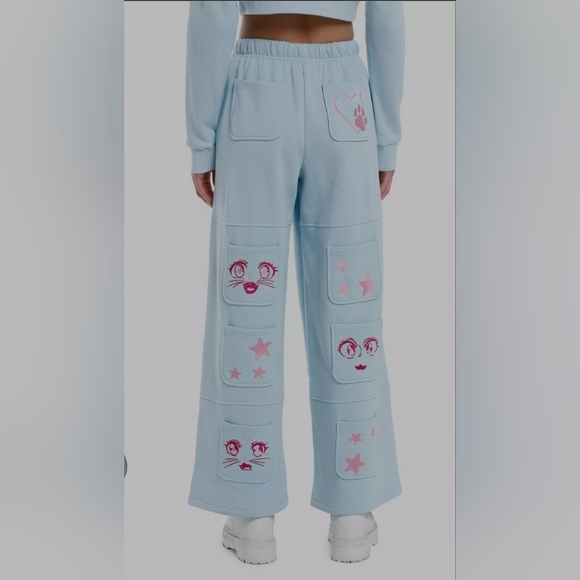 Sweet Society Pants - Sweet Society Hot Topic Kawaii Lounge Sweatpants Cargo Style  Size Large